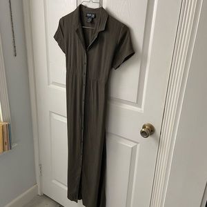 Vintage 90s Olive Green button down dress